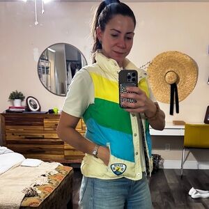 Old Navy Colorful Chevron Puffer Vest